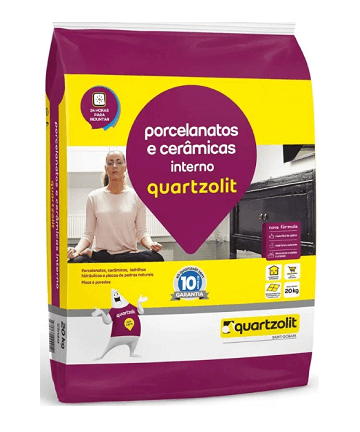 Argamassa Porcelanato Interno Cinza Quartzolit 20Kg
